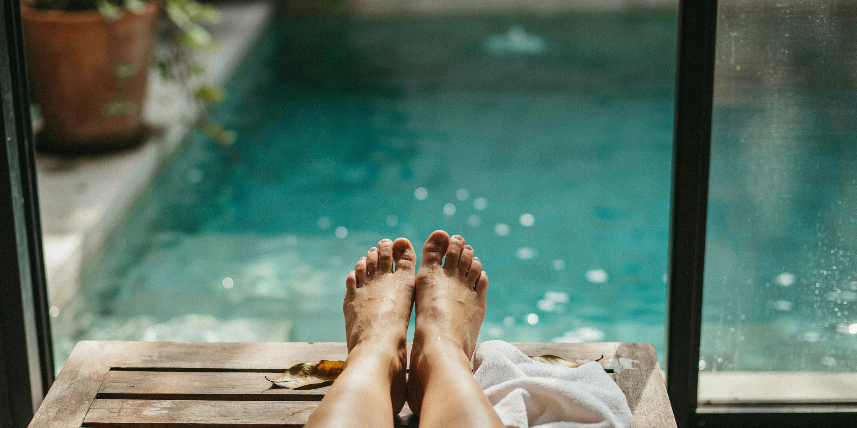 Poolside lanai on Crescent Beach, Siesta Key, FL