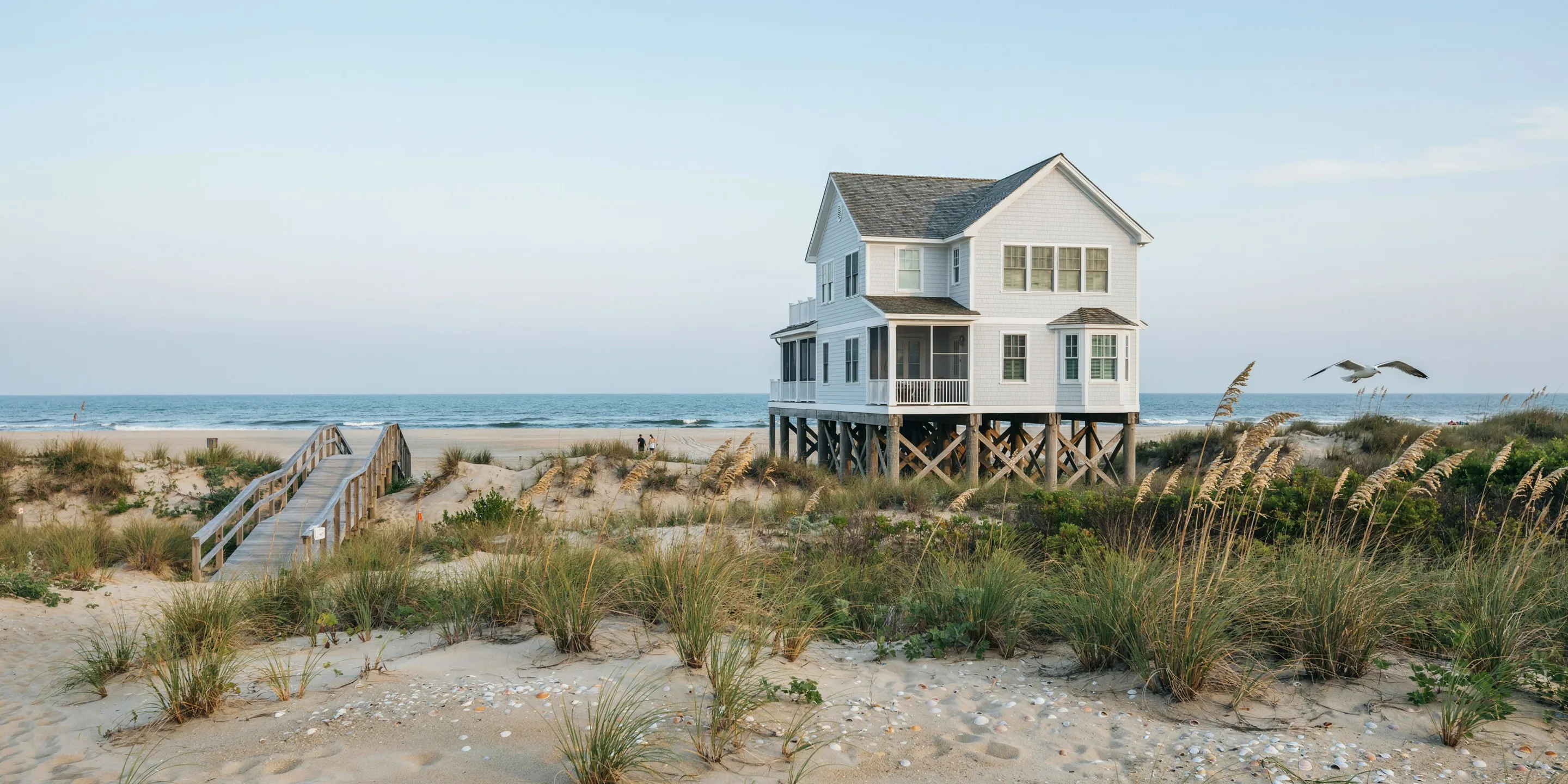 Elevated Gulf-front home on Siesta Key, FL